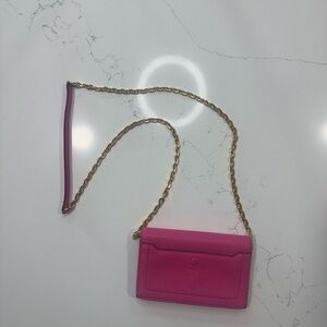 MARC JACOBS- Empire City Leather Wallet Crossbody Bag- pink